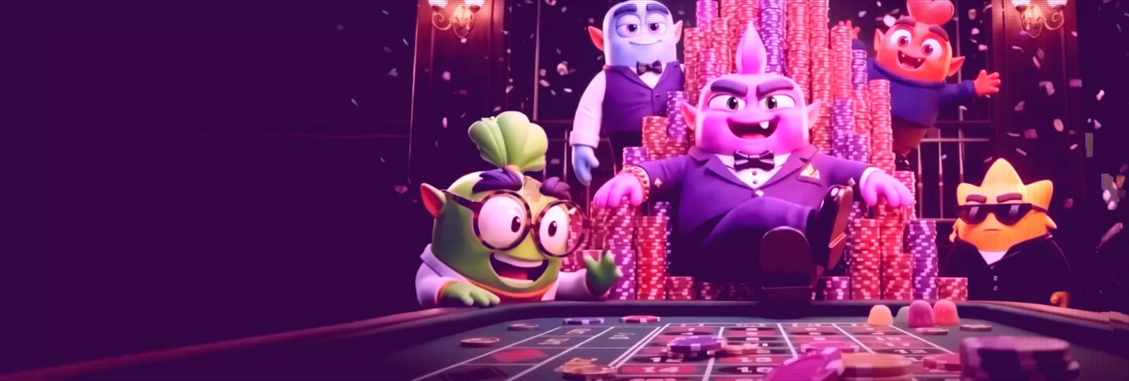 Neon-lit gaming floor at Swiper casino with classic slots